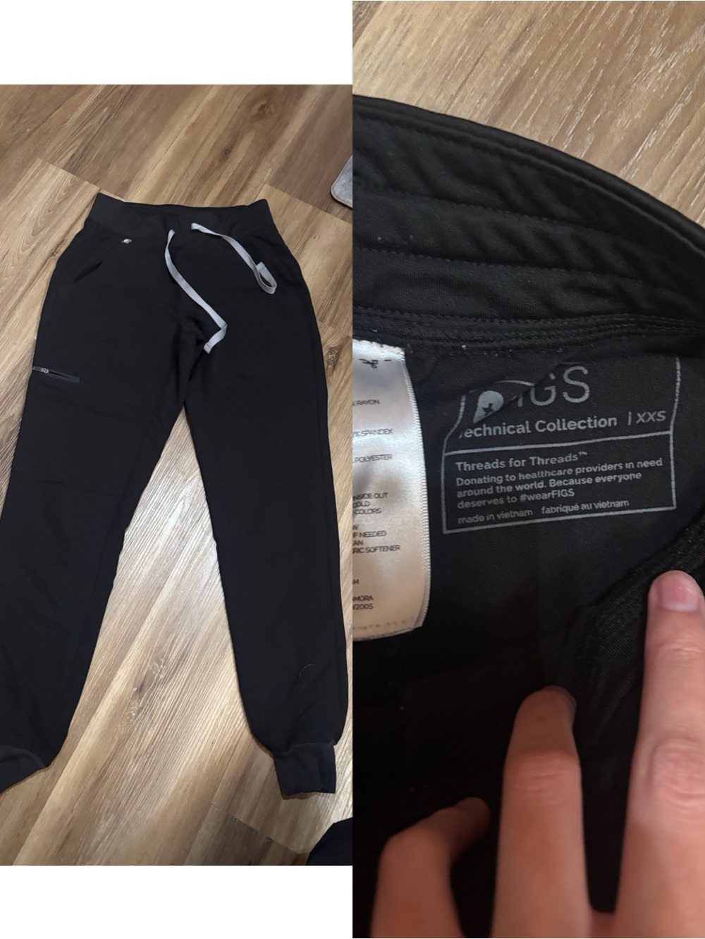 Figs Black Drawstring Jogger Pants